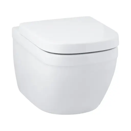 39328I0H & 39330002 EURO CERAMIC WALL HUNG WC  WITH PUREGUARD, CHROME & WC SEAT COVER - GROHE
